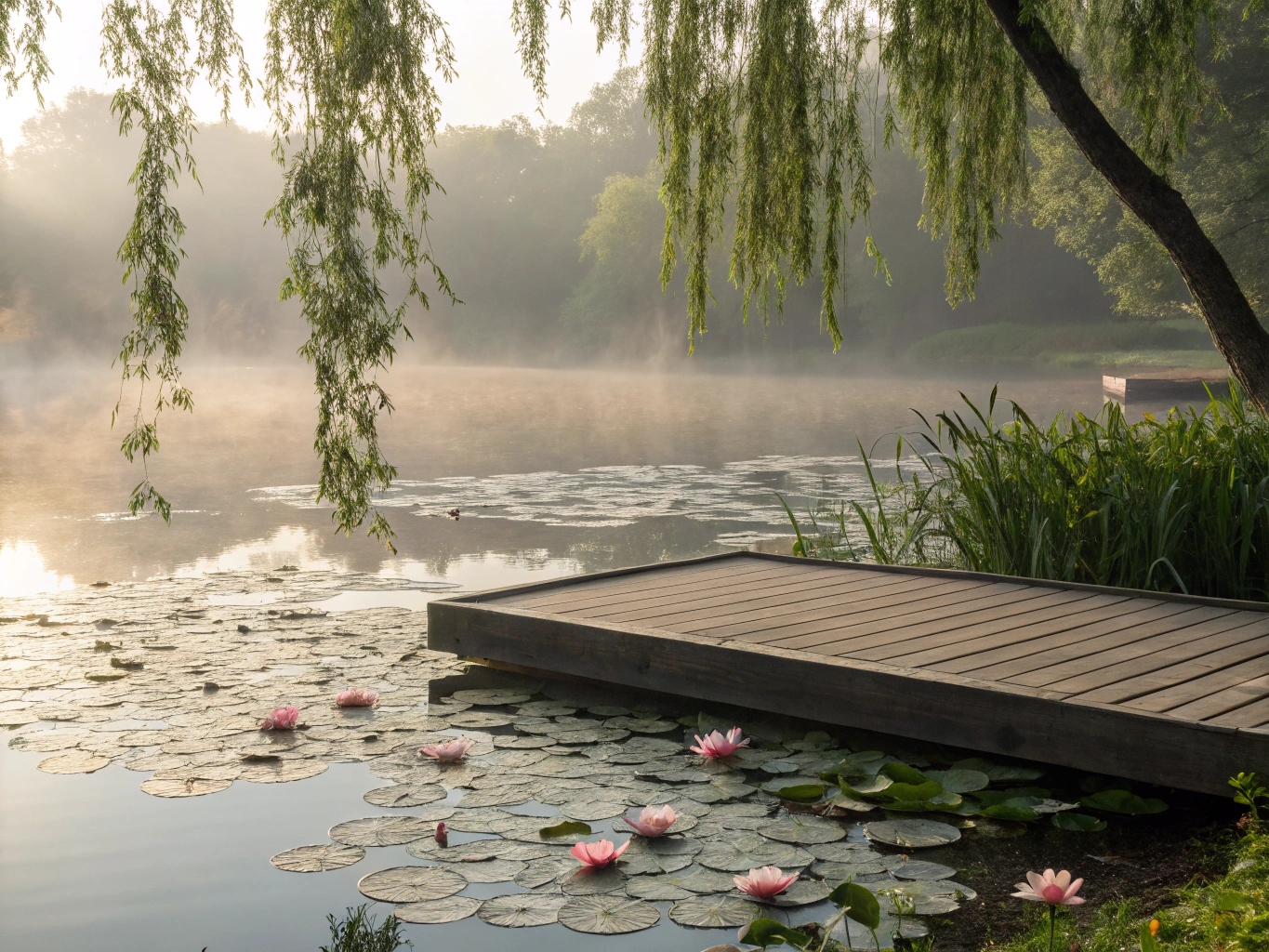 Vredige meditatie omgeving